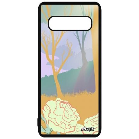 Противоударный чехол для смартфона // Samsung Galaxy S10 Plus // "Лесные розы" Свет Пейзаж, Utaupia, цветной