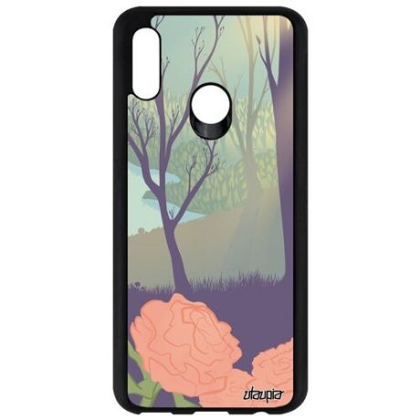 Противоударный чехол на смартфон // Huawei P Smart 2019 // "Лесные розы" Розы Стиль, Utaupia, цветной