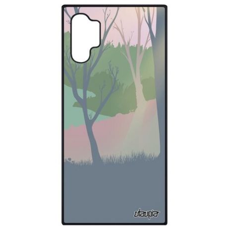 Качественный чехол на смартфон // Galaxy Note 10 Plus // "Лесные розы" Пейзаж Стиль, Utaupia, цветной