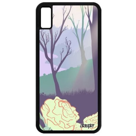 Красивый чехол для мобильного // Apple iPhone XS Max // "Лесные розы" Озеро Природа, Utaupia, цветной