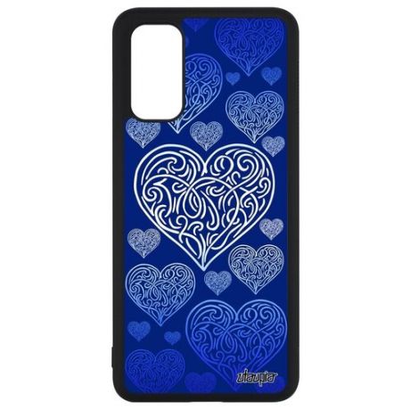 Красивый чехол на телефон // Samsung Galaxy S20 // "Сердце" Дизайн Стиль, Utaupia, синий