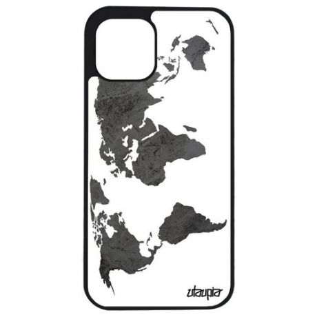 Противоударный чехол на смартфон // iPhone 12 Mini // "Карта мира" Страна Стиль, Utaupia, белый