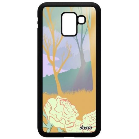 Красивый чехол для // Samsung Galaxy J6 2018 // "Лесные розы" Дерево Природа, Utaupia, цветной