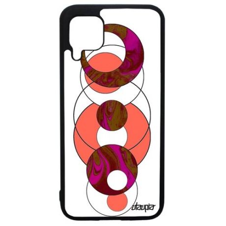 Дизайнерский чехол на смартфон // Huawei P40 Lite // "Круги" Геометрия Дизайн, Utaupia, оранжевый