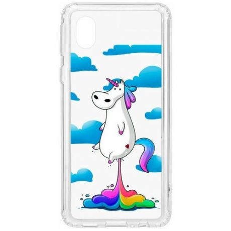 Чехол на Samsung Galaxy A01 Core Kruche print Flying Unicorn / Чехол для Samsung / чехол с рисунком / чехол с принтом / чехол для самсунг / чехол для самсунг / бампер на гелакси / чехол накладка для гэлэкси / противоударная накладка для Samsung Galaxy / защита для Galaxy / защита на Samsung / cиликоновый чехол для Samaung Galaxy / пластиковый чехол на Самсунг / защитный чехол для самсунг / чехольчик / защита телефона / ударопрочный чехол / галакси