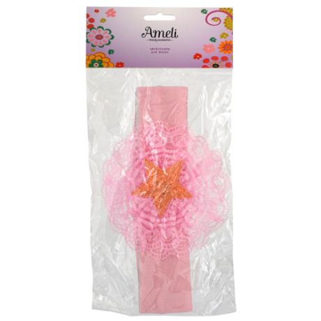 Повязка Ameli с цветком (3113070) розовый/золотистый