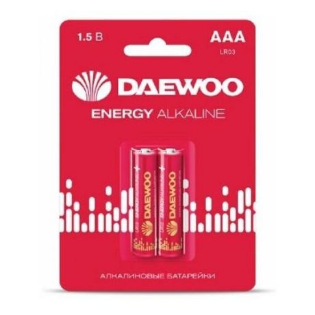 Батарейка AAA LR03 1,5V alkaline BL-2шт DAEWOO ENERGY (5029873)