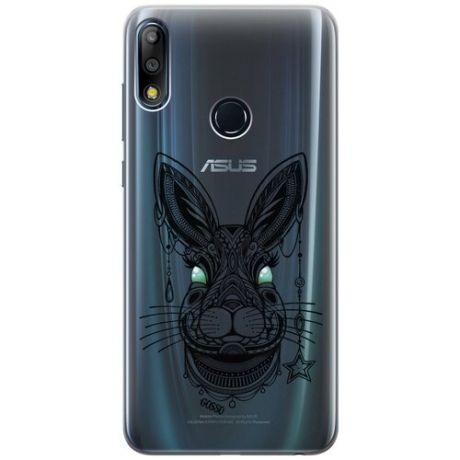 Ультратонкий силиконовый чехол-накладка Transparent для Asus Zenfone Max Pro (M2) ZB631KL с 3D принтом "Grand Rabbit"