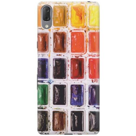 GOSSO Ультратонкий силиконовый чехол-накладка для Sony Xperia L3 с принтом "Палитра красок"