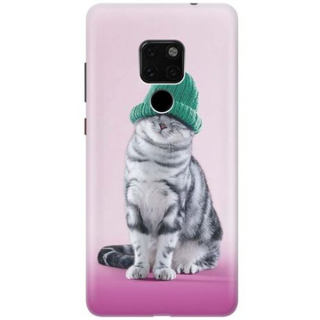GOSSO Ультратонкий силиконовый чехол-накладка для Huawei Mate 20 с принтом "Кот в зеленой шапке"