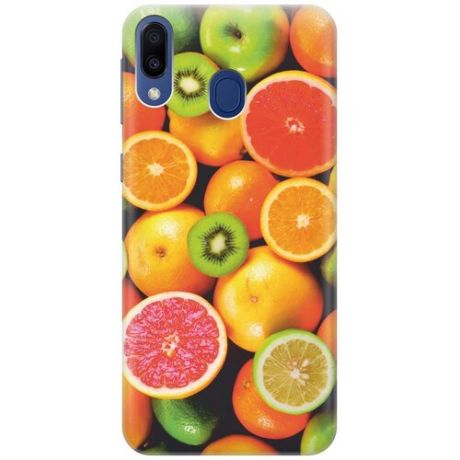 GOSSO Ультратонкий силиконовый чехол-накладка для Samsung Galaxy M20 с принтом "Сочные фрукты"