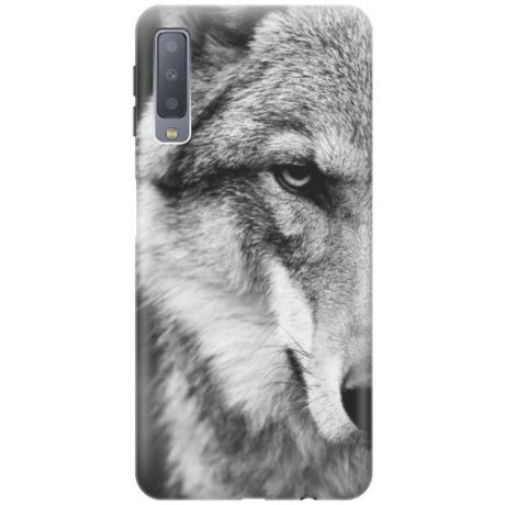 GOSSO Ультратонкий силиконовый чехол-накладка для Samsung Galaxy A7 (2018) с принтом "Спокойный волк"