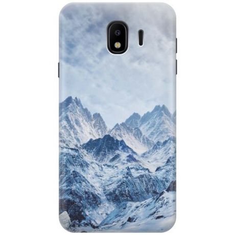 GOSSO Ультратонкий силиконовый чехол-накладка для Samsung Galaxy J4 (2018) с принтом "Снежные горы"