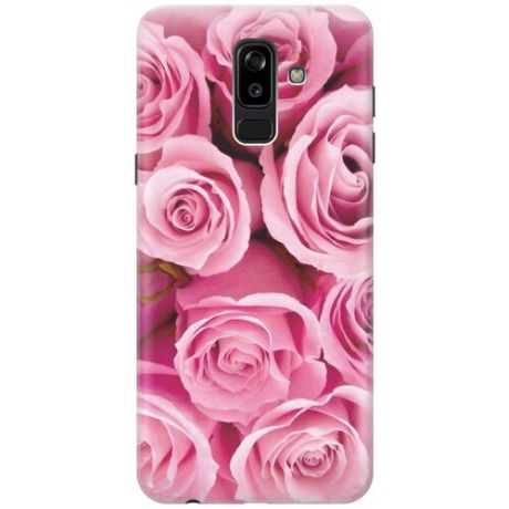 GOSSO Ультратонкий силиконовый чехол-накладка для Samsung Galaxy J8 (2018) с принтом "Букет роз"