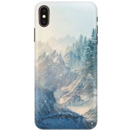 GOSSO Ультратонкий силиконовый чехол-накладка для Apple iPhone XS Max с принтом "Снежные горы и лес"