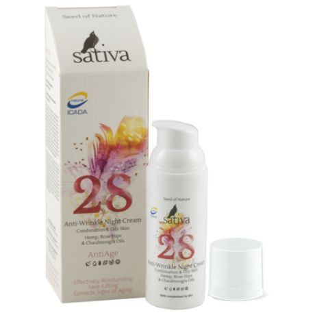 Sativa Крем-флюид ночной №28 для профилактики и коррекции морщин, 50 мл