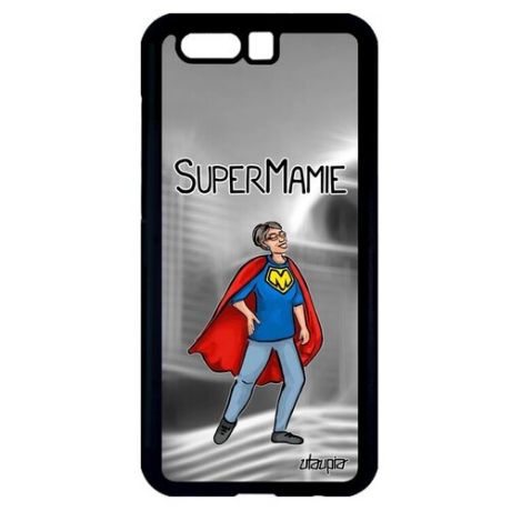 Дизайнерский чехол на смартфон // Honor 9 // "Супербабуля" Супергерой Комичный, Utaupia, белый