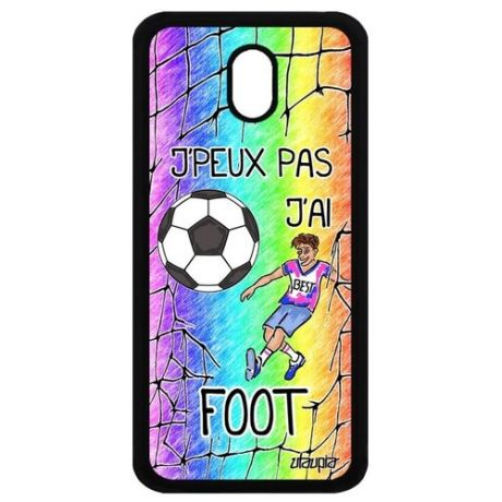 Защитный чехол для телефона // Samsung Galaxy J3 2017 // "Не могу - у меня футбол!" Игра Комикс, Utaupia, черный