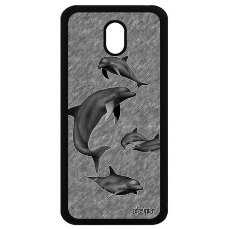 Противоударный чехол для смартфона // Galaxy J5 2017 // "Дельфины" Дизайн Животные, Utaupia, голубой