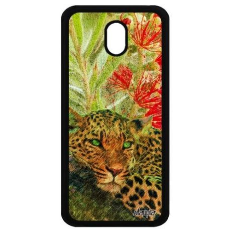 Противоударный чехол для мобильного // Samsung Galaxy J3 2017 // "Леопард" Хищник Охота, Utaupia, розовый