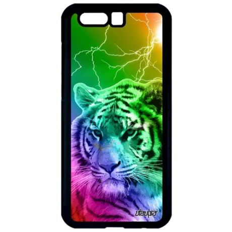 Противоударный чехол на смартфон // Honor 9 // "Царь тигр" Стиль Хищник, Utaupia, оранжевый