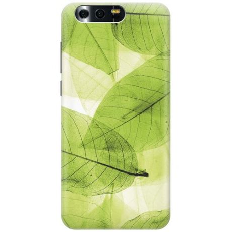 GOSSO Ультратонкий силиконовый чехол-накладка для Honor 9 с принтом "Зеленые листья"