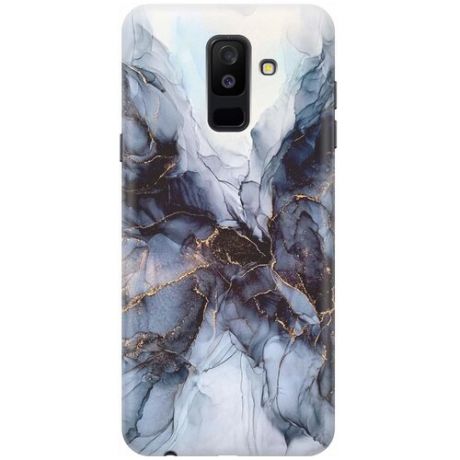GOSSO Ультратонкий силиконовый чехол-накладка для Samsung Galaxy A6 Plus (2018) с принтом "Черно-белый мрамор"