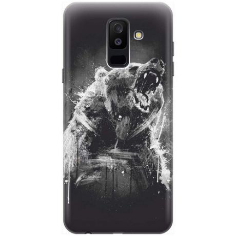 GOSSO Ультратонкий силиконовый чехол-накладка для Samsung Galaxy A6 Plus (2018) с принтом "Разъяренный медведь"