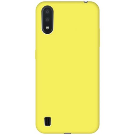 Чехол - накладка Silky Touch для Samsung Galaxy A01 желтый