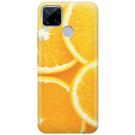 Ультратонкий силиконовый чехол-накладка для realme C15 с принтом "Апельсины"