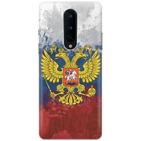 Ультратонкий силиконовый чехол-накладка для OnePlus 8 с принтом "Герб и Флаг РФ"
