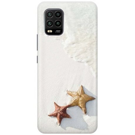 Ультратонкий силиконовый чехол-накладка для Xiaomi Mi 10 Lite с принтом "Две морские звезды"