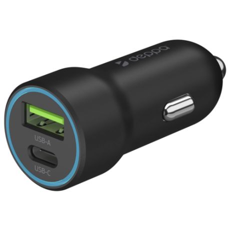 Автомобильное зарядное устройство Deppa USB- C + USB A, быстрая зарядка PD 3.0, QC 3.0, 20 Вт