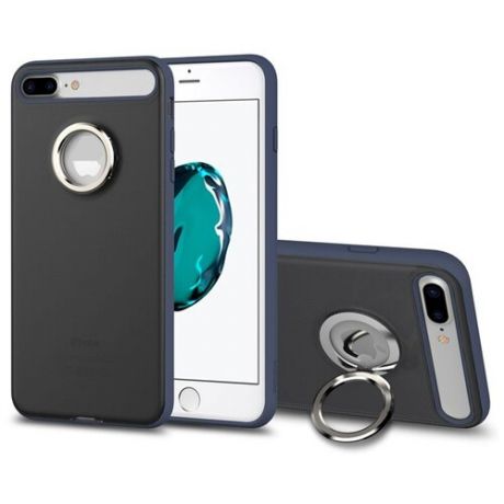 Чехол накладка с кольцом Rock Ring Holder Case M2 для для Apple iPhone 7 Plus/8 Plus - черный, синий