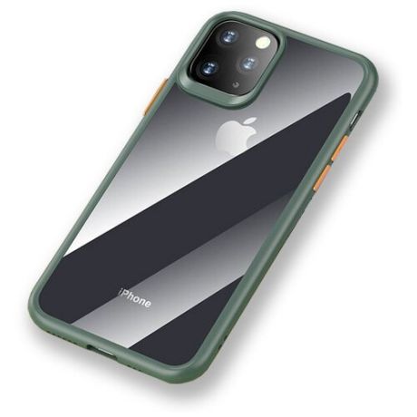 Чехол накладка Rock Guard Pro Protection Case для Apple iPhone 11 Pro Max, прозрачный зеленый