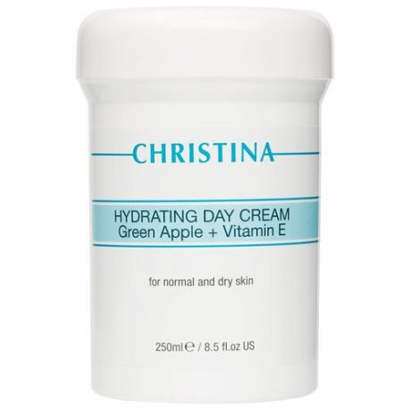 Christina Hydrating Day Cream Green Apple + Vitamin E For Normal And Dry Skin Увлажняющий дневной крем с витамином Е для нормальной и сухой кожи Зеленое яблоко, 250 мл
