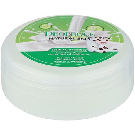 Deoproce Крем для тела Natural Skin Milk & Cucumber Nourishing Cream, 100 г