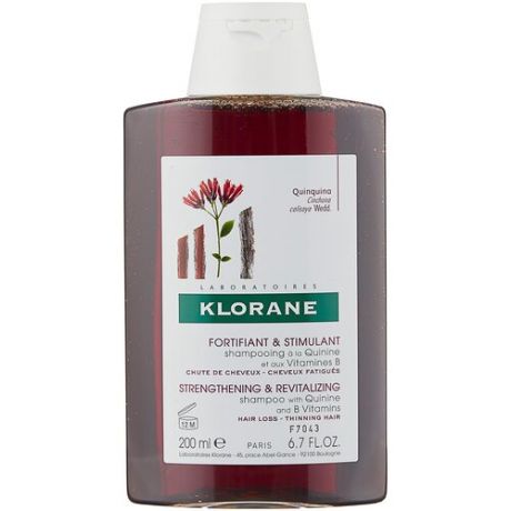 Klorane шампунь Strengthening & Revitalizing Shampoo with quinine and B vitamins, 100 мл