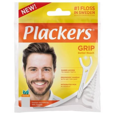 Plackers Grip флоссер для ухода за полостью рта, 35 шт.