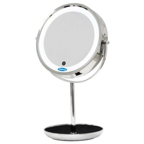 Зеркало косметическое настольное Belberg BZ-04 с подсветкой серебристый