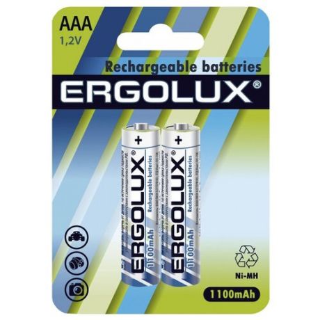 Аккумулятор Ni-Mh 1100 мА·ч Ergolux Rechargeable batteries AAA 1100, 2 шт.