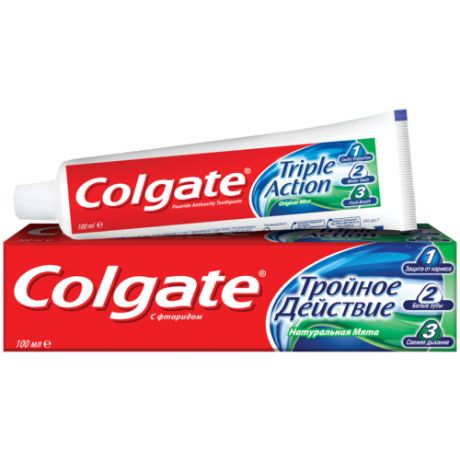 Зубная паста Colgate Тройное действие Натуральная мята комплексная, 150 мл, 3 шт.