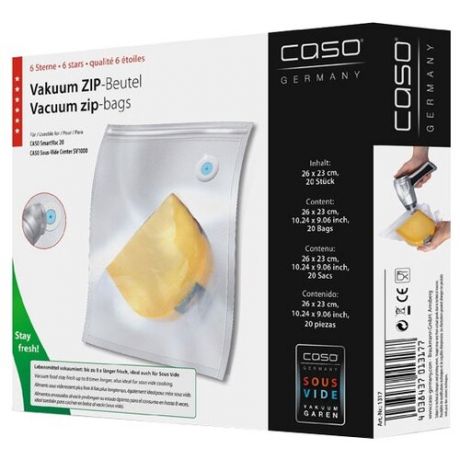 Caso Пленка 26x23 для вакуумного упаковщика бесцветный 20 шт.
