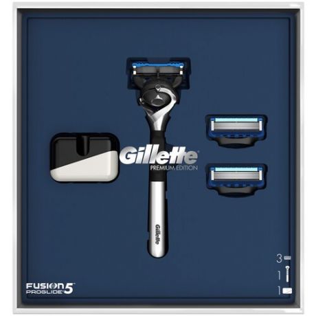 Набор Gillette подарочный: бритвенный станок Fusion5 ProGlide Flexball, подставка, сменные кассеты 2 шт.