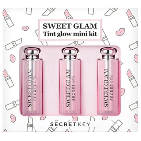 Secret Key Набор мини-тинтов для губ Sweet Glam Tint Glow Mini Kit, 02 funky pink/04 baby pink/05 juicy orange