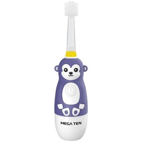 Звуковая зубная щетка MEGA Ten Kids Sonic Обезьянка, фиолетовый/белый
