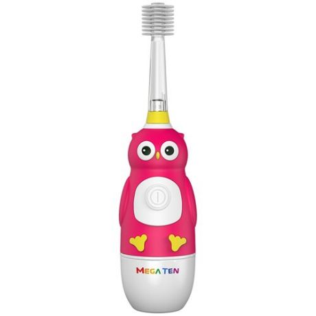 Звуковая зубная щетка MEGA Ten Kids Sonic Совушка, розовый/белый