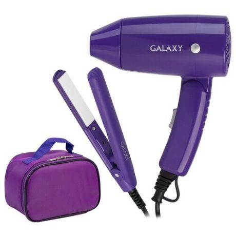 Набор (фен + щипцы) GALAXY GL4720, фиолетовый