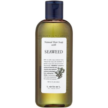 Lebel Cosmetics шампунь Natural Hair Soap Seaweed с экстрактом морских водорослей, 1600 мл