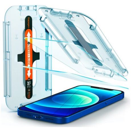 Защитное стекло Spigen EZ FIT GLAS.tR SLIM для iPhone 12/12 Pro прозрачное
